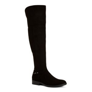 STYLE & COMPANY Womens Black Studded Round Toe Stacked Heel Zip-Up Boots 6.5